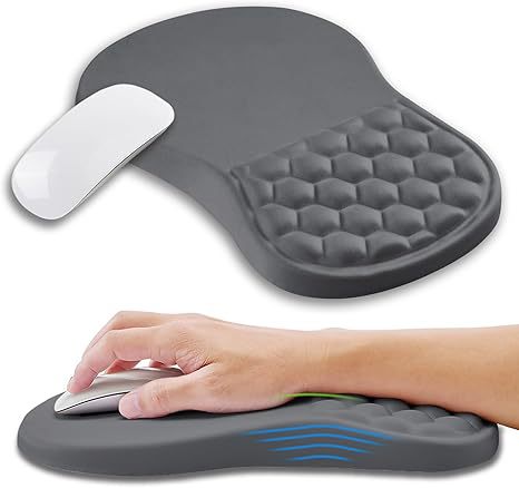 Ergonomic mouse pad with wrist rest in Dark gray